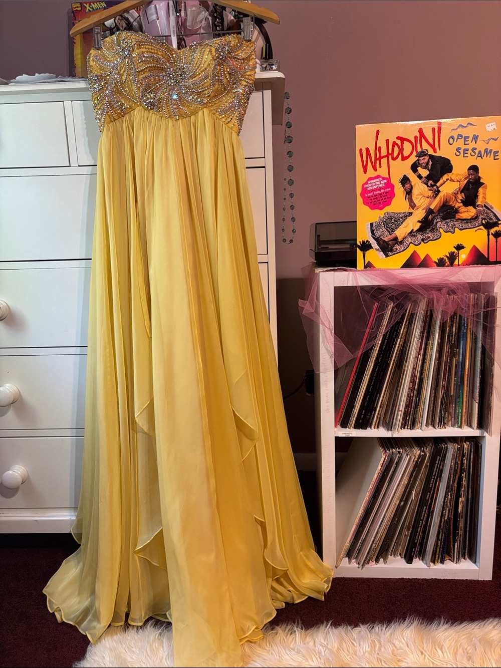Sherri Hill Embellished Dress Maxi Long Gown Prom Pageant Formal Yellow Party 6